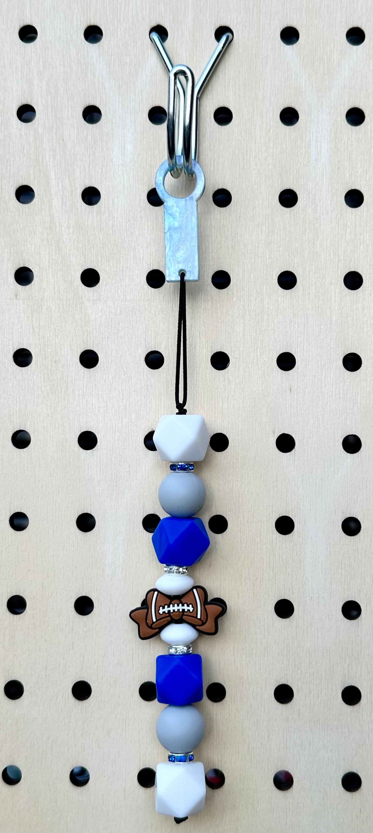 Football Bow - Straw Charm