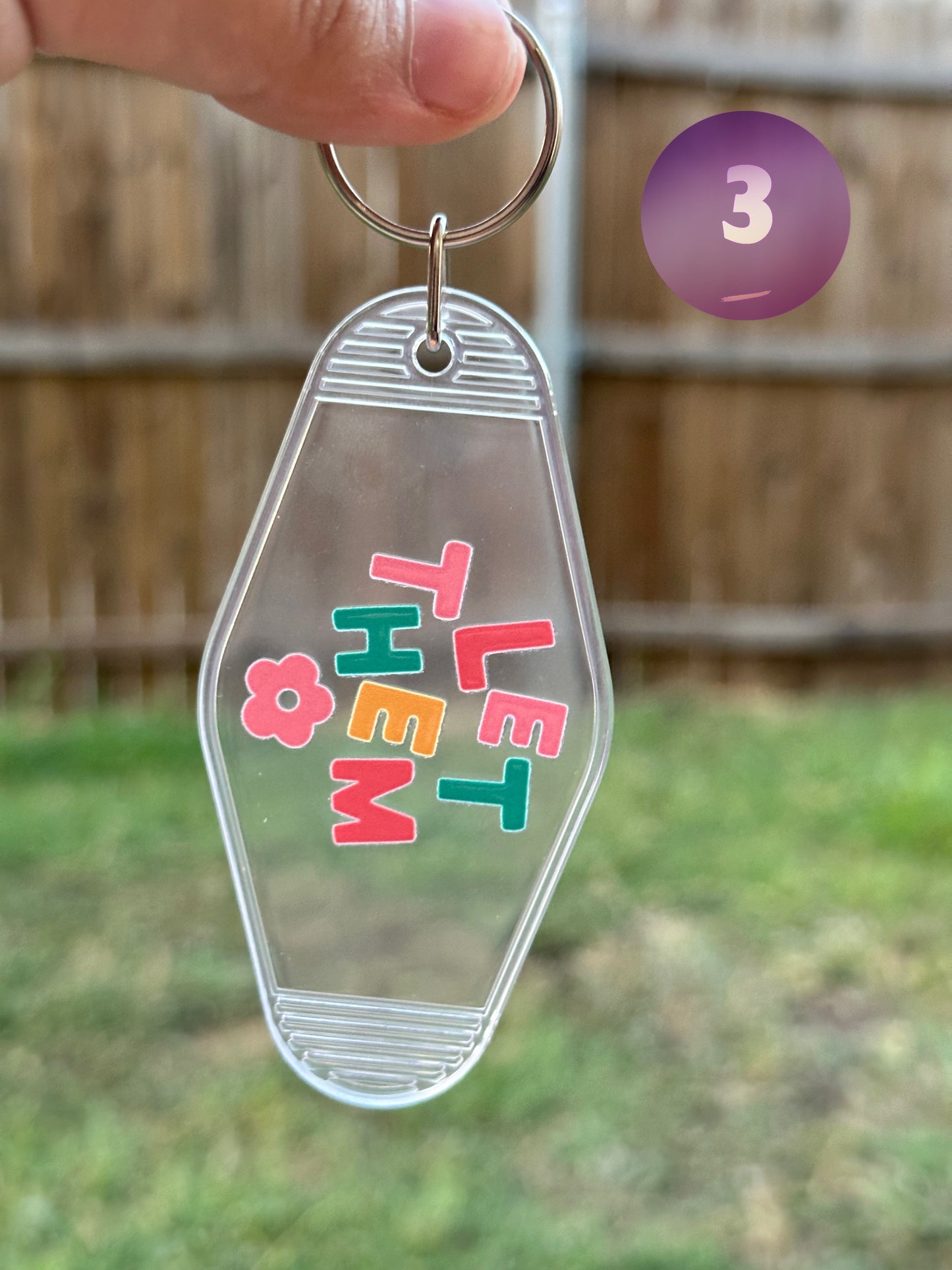 Clear Motel Keychain (Multiple Designs)