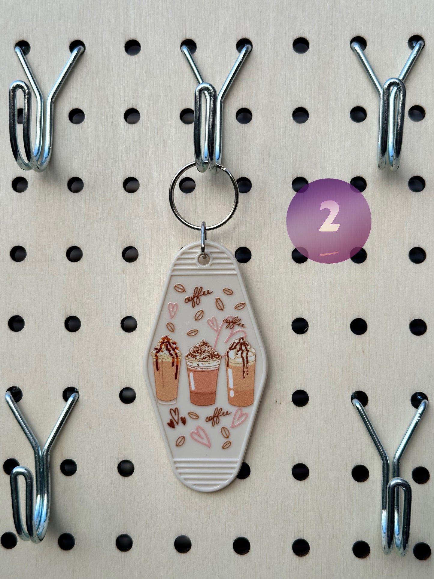 Cream Colored Motel Keychains (Multiple Designs)