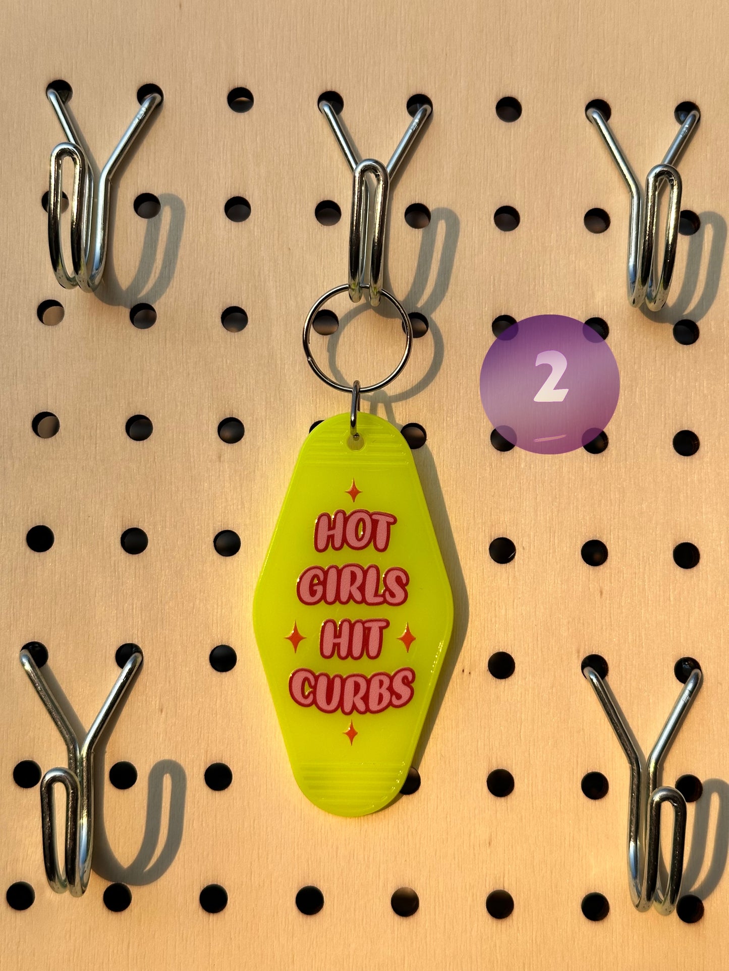 Highlighter Yellow Motel Keychains (Multiple Designs)