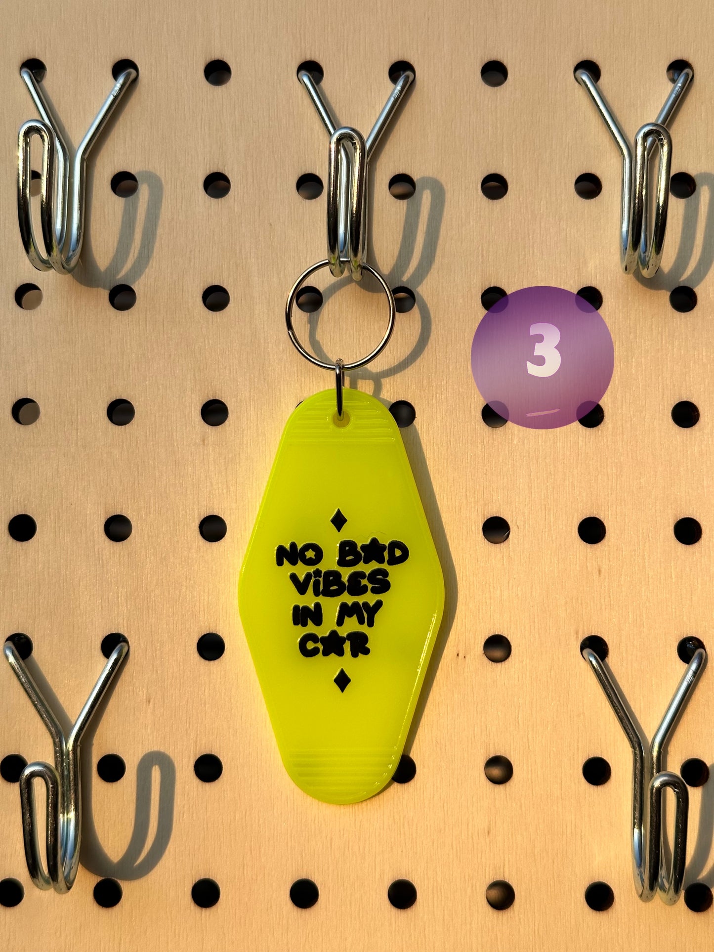 Highlighter Yellow Motel Keychains (Multiple Designs)