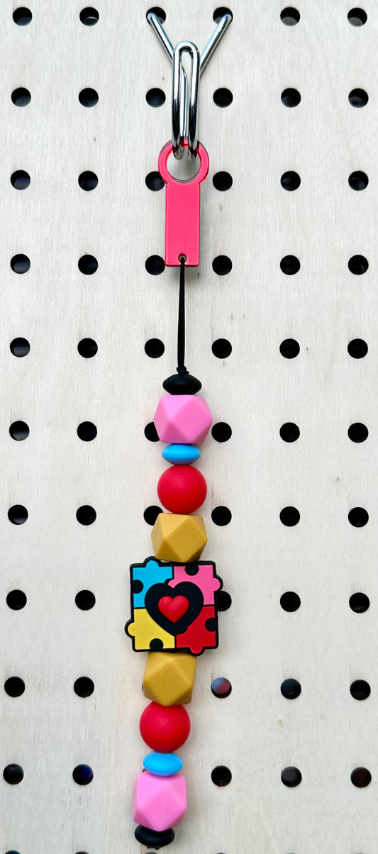 Autism Puzzle Perspective - Straw Charm