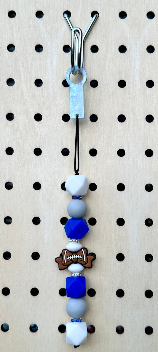 Football Bow - Straw Charm