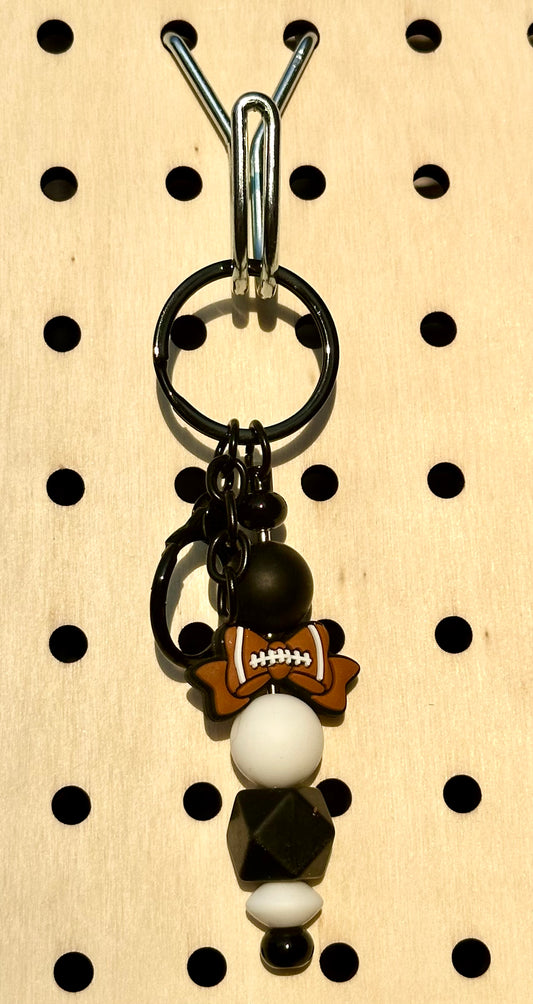 Football Bow - Mini Keychain