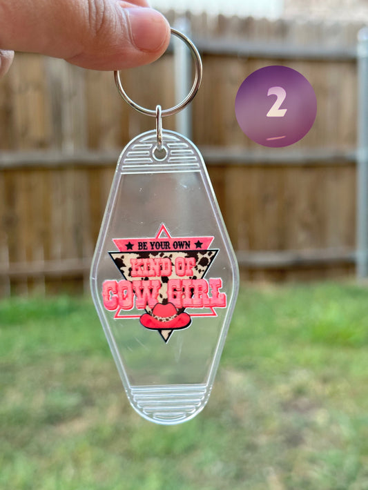 Clear Motel Keychain (Multiple Designs)