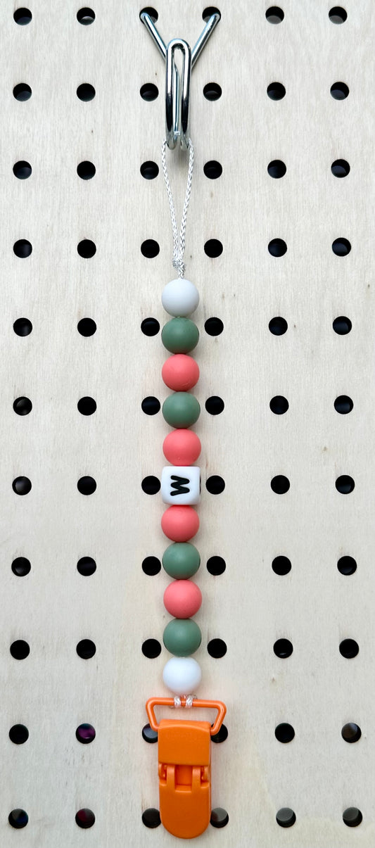 “M” Initial Pacifier Clip