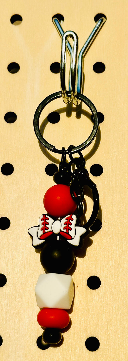 Baseball Bow - Mini Keychain