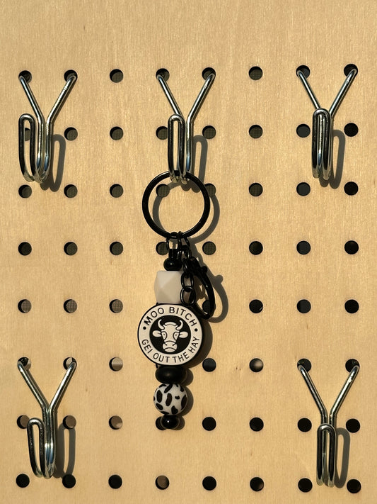 “MOO B*TCH GEI OUT THE HAY” - Mini Keychain